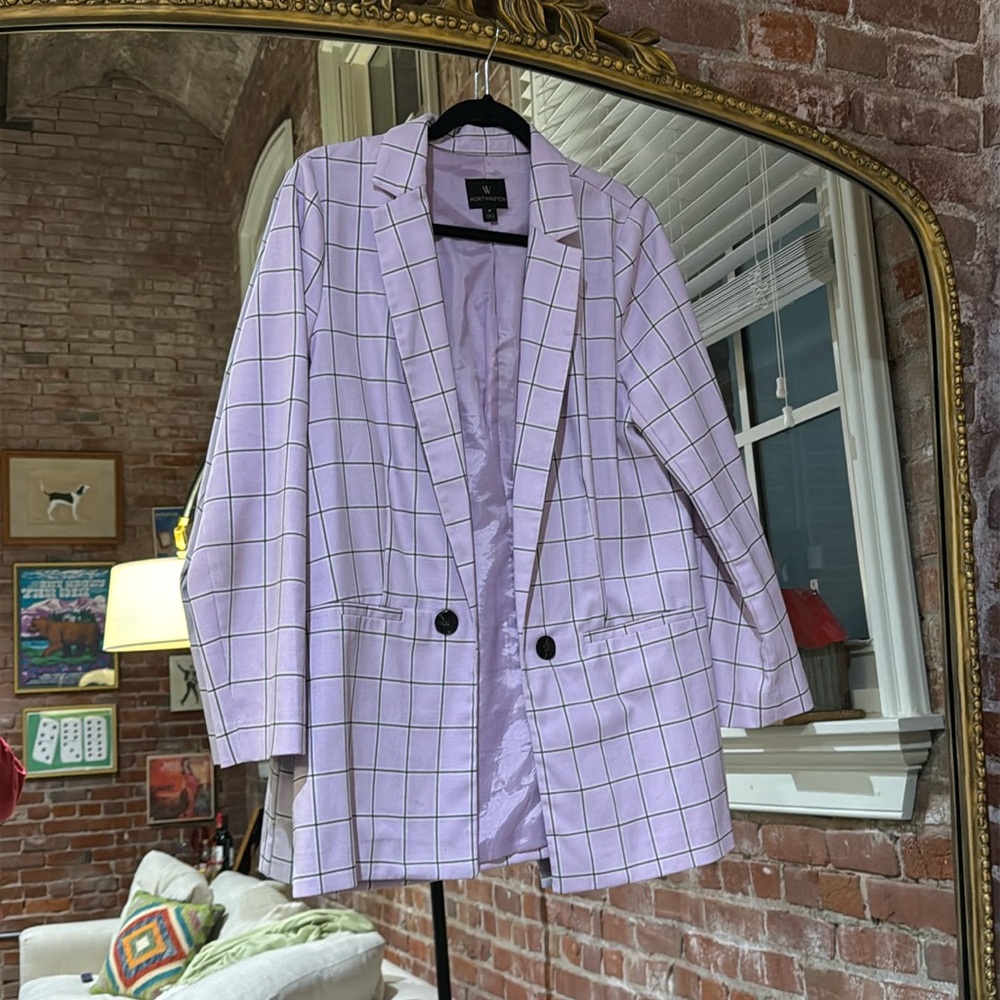 Purple Plaid Blazer